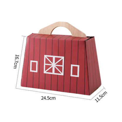 Wooden Farm Animal Playset for Toddlers - Portable Travel Toy