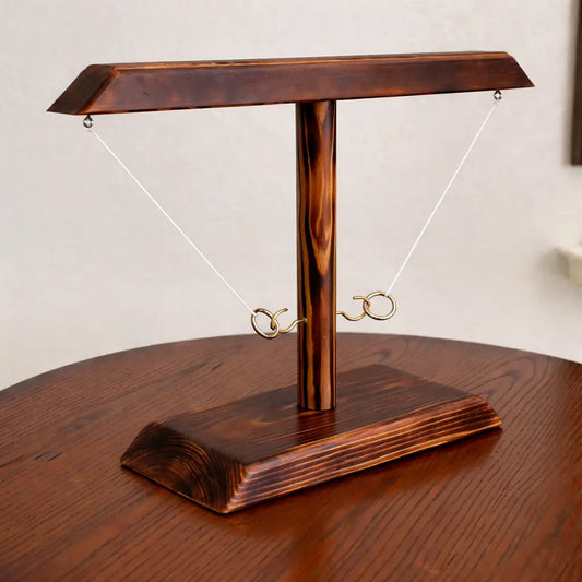 Wooden Hook and Ring Tabletop Toss Game for Party Fun