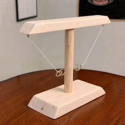 Wooden Hook and Ring Tabletop Toss Game for Party Fun