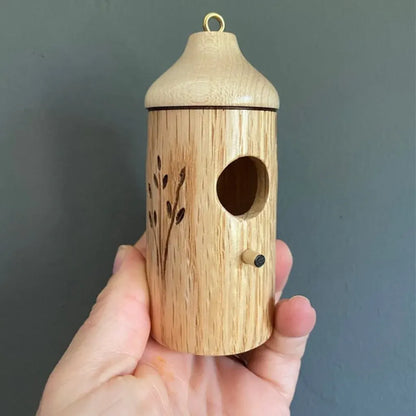 Wooden Hummingbird Nesting House Outdoor Garden Decor