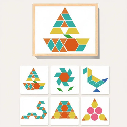 Wooden Magnetic Pattern Block Puzzle - STEM Educational Learning Set