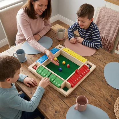 Wooden Math Dice Game for Family Table Learning Fun