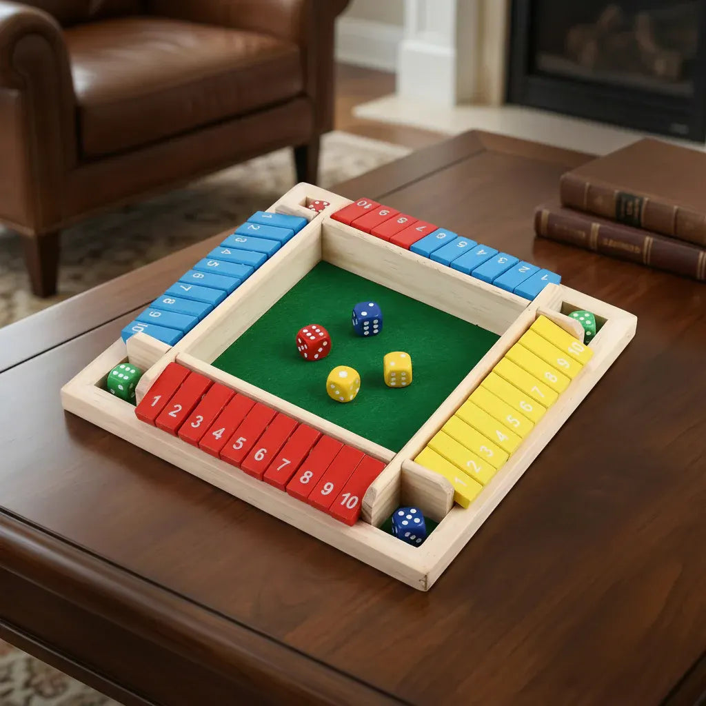 Wooden Math Dice Game for Family Table Learning Fun