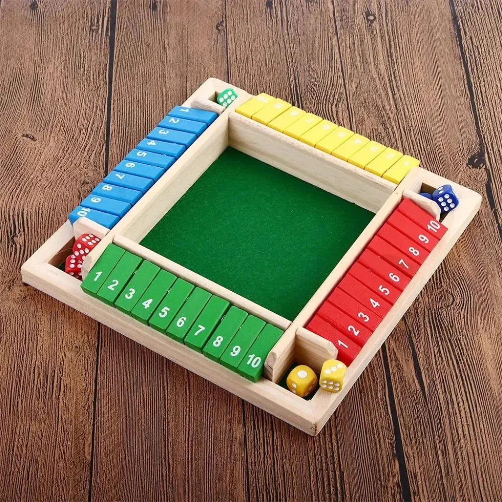 Wooden Math Dice Game for Family Table Learning Fun
