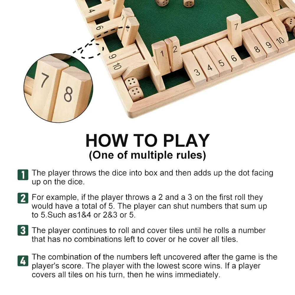 Wooden Math Learning Game Set for Family Tabletop Education