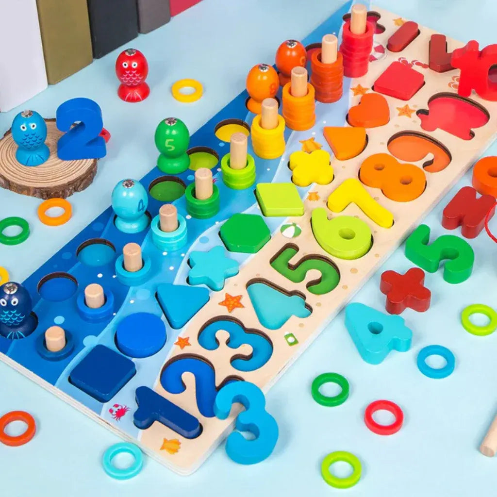 Wooden Montessori Activity Board Learning Toy for Toddlers