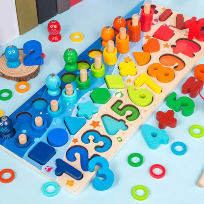 Wooden Montessori Activity Board Learning Toy for Toddlers