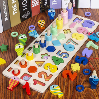 Wooden Montessori Activity Board Learning Toy for Toddlers