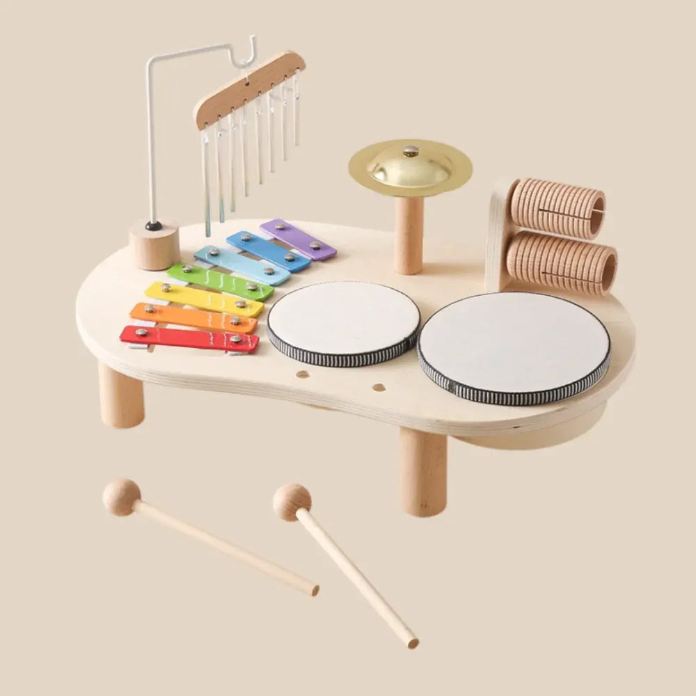 Wooden Multi-Instrument Musical Activity Learning Table for Kids