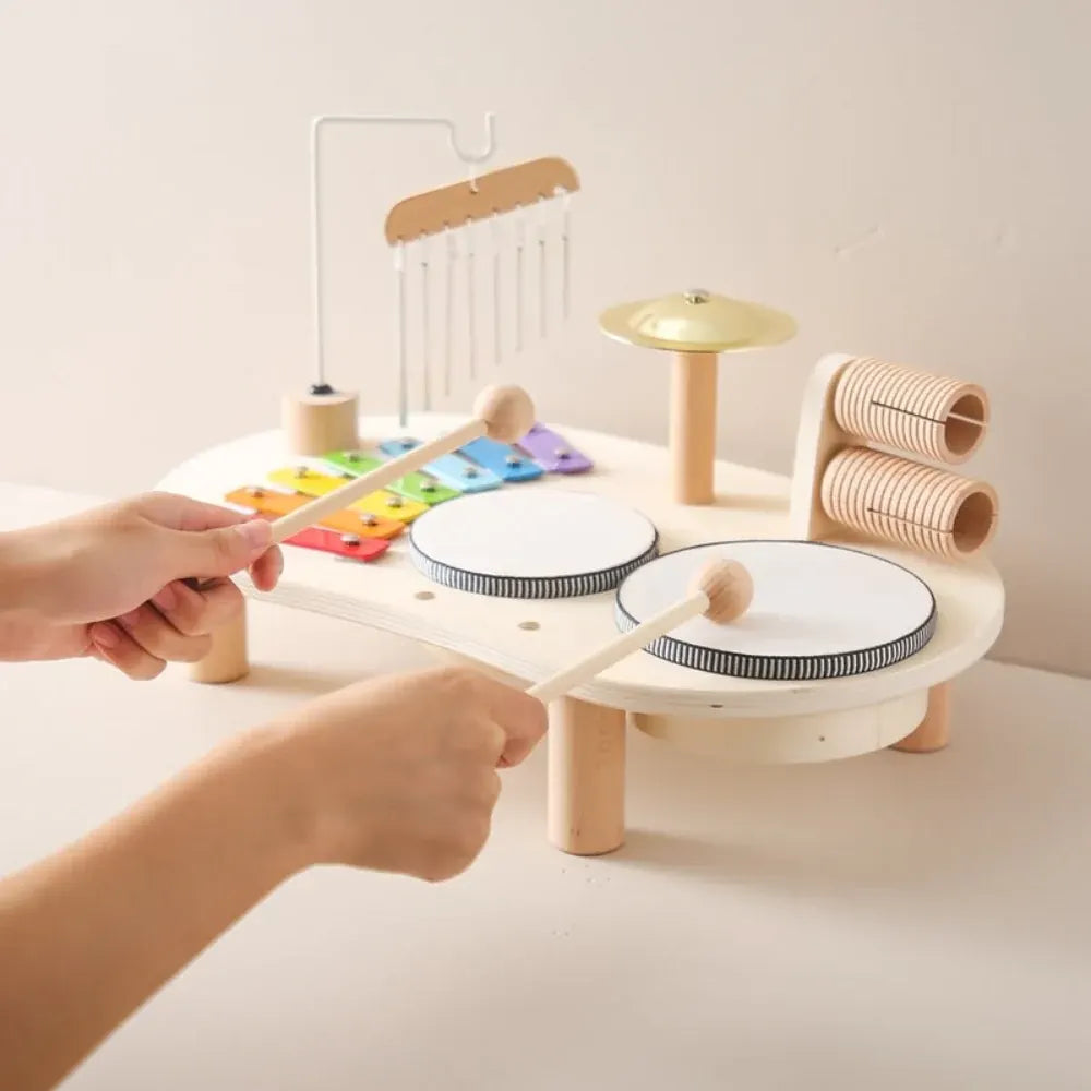 Wooden Multi-Instrument Musical Activity Learning Table for Kids
