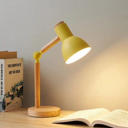 Wooden Nordic Desk Lamp with Adjustable Modern Table Light Design