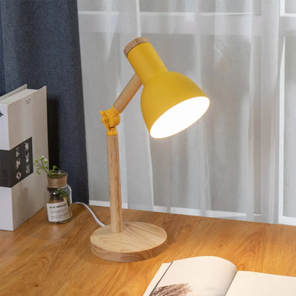 Wooden Nordic Desk Lamp with Adjustable Modern Table Light Design