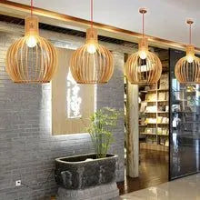 Wooden Pendant Light with Handcrafted Scandinavian Design