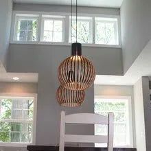 Wooden Pendant Light with Handcrafted Scandinavian Design