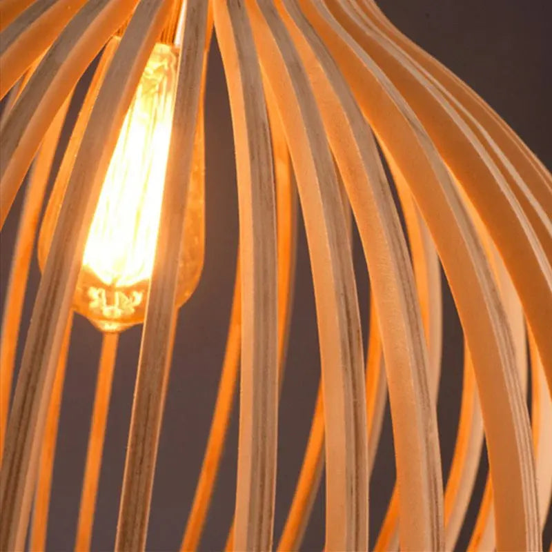 Wooden Pendant Light with Handcrafted Scandinavian Design