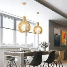 Wooden Pendant Light with Handcrafted Scandinavian Design