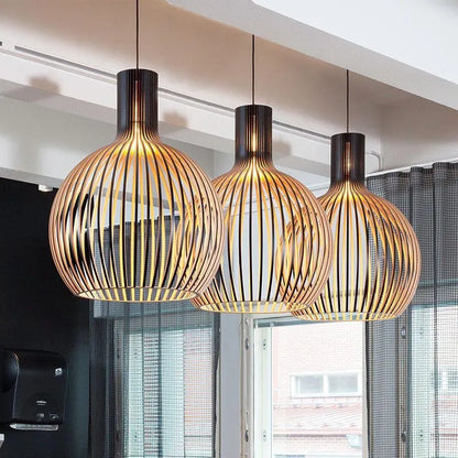 Wooden Pendant Light with Handcrafted Scandinavian Design