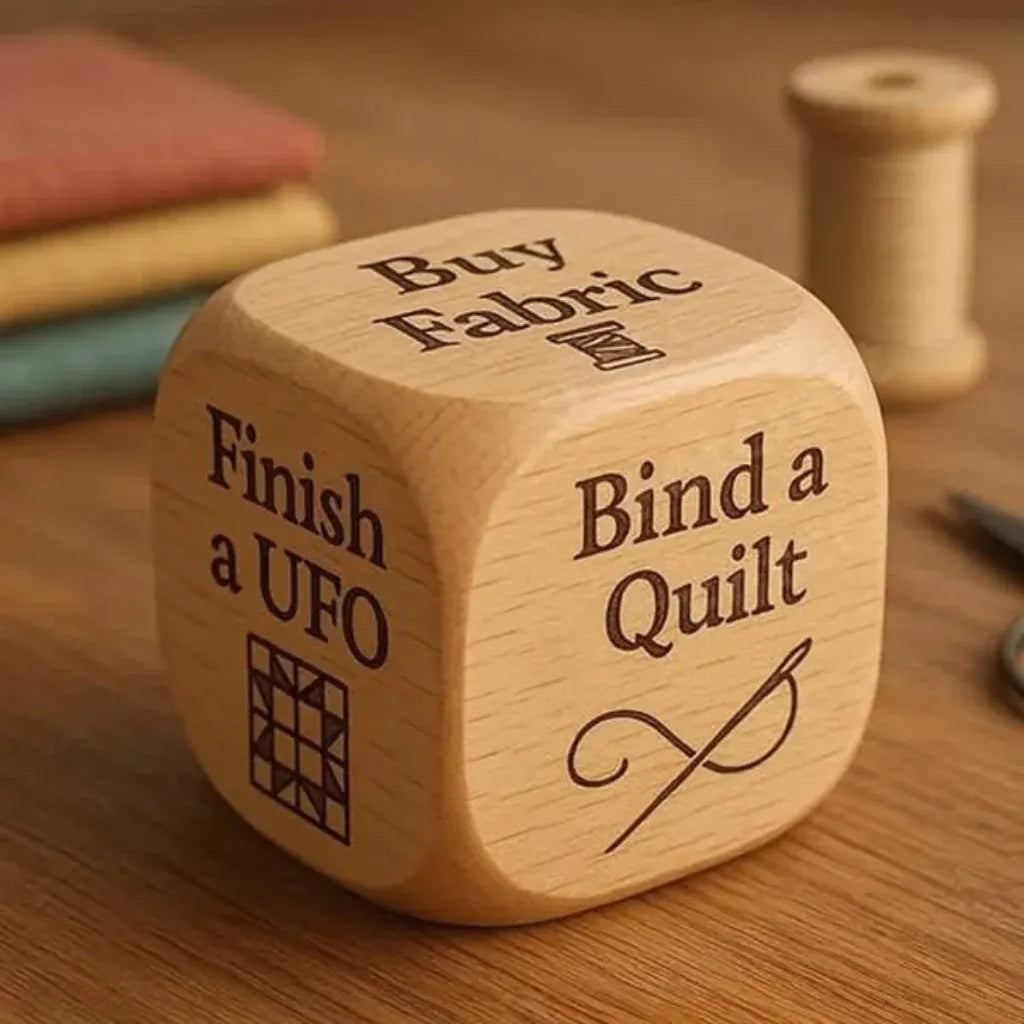 Wooden Quilting Idea Dice Set for Creative Sewing Projects