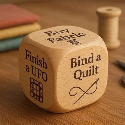 Wooden Quilting Idea Dice Set for Creative Sewing Projects