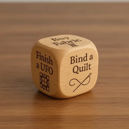 Wooden Quilting Idea Dice Set for Creative Sewing Projects