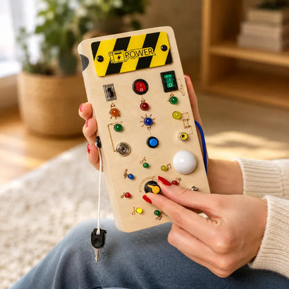 Wooden Sensory Learning Panel for Toddlers - Busy Board Activity Toy