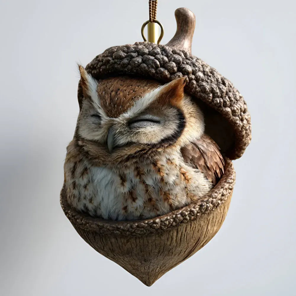 Woodland Acorn Animal Tree Christmas Ornament Decor Set