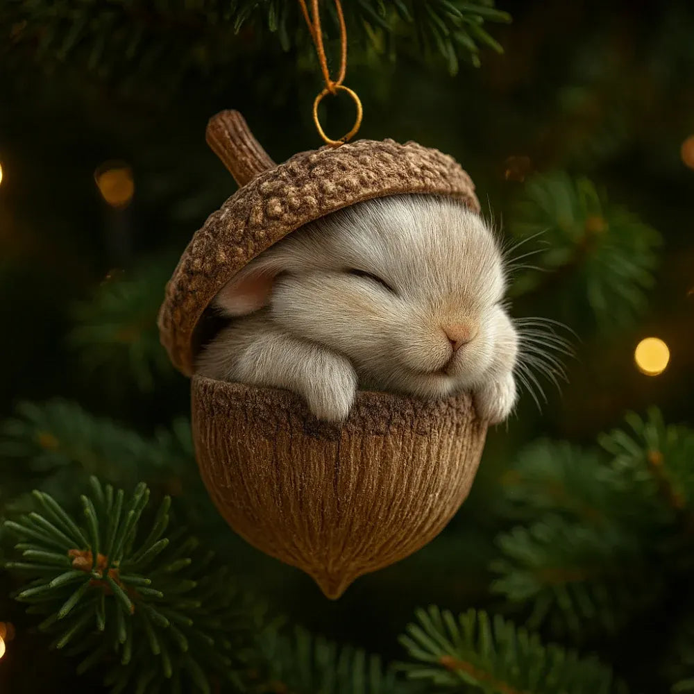 Woodland Acorn Animal Tree Christmas Ornament Decor Set
