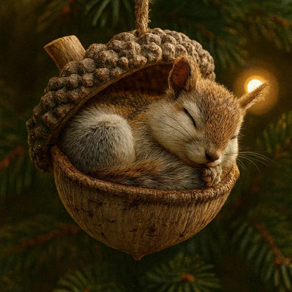 Woodland Acorn Animal Tree Christmas Ornament Decor Set