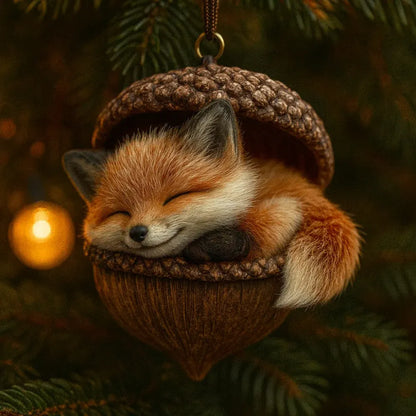 Woodland Acorn Animal Tree Christmas Ornament Decor Set