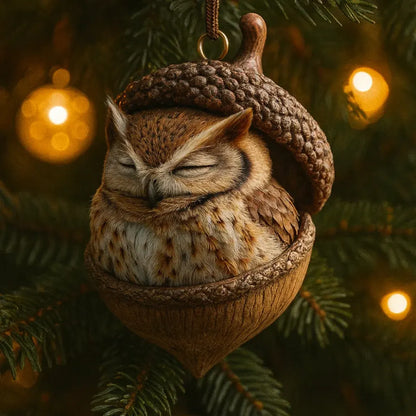 Woodland Acorn Animal Tree Christmas Ornament Decor Set