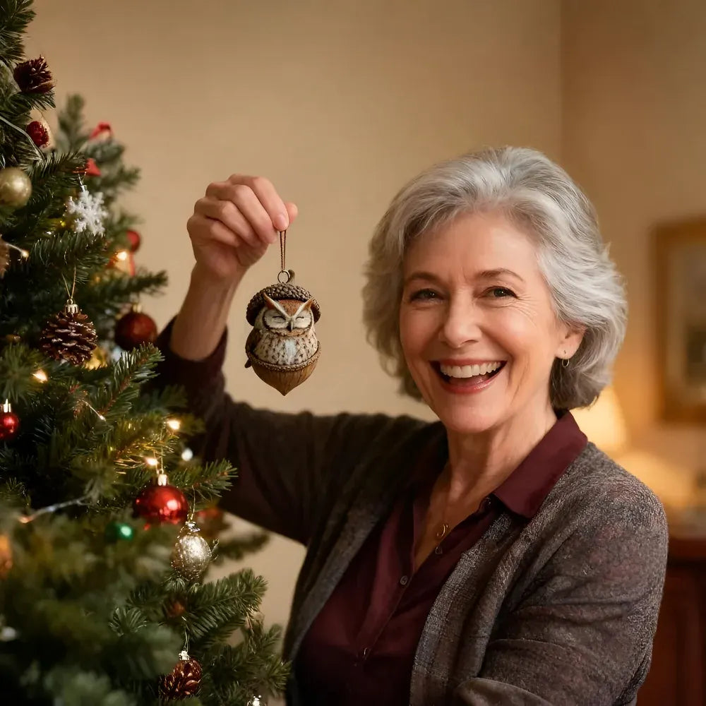 Woodland Acorn Animal Tree Christmas Ornament Decor Set