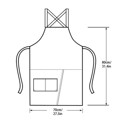 WorkEase Waterproof Canvas Apron with Pockets and Split Skirt Design
