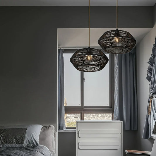 Woven Paper Rope Pendant Lamp Shade | Modern Natural Design
