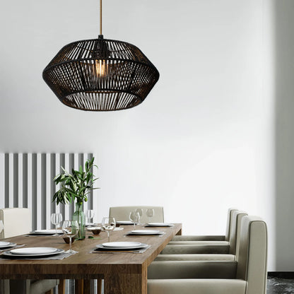 Woven Paper Rope Pendant Lamp Shade | Modern Natural Design