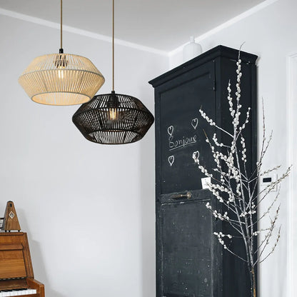 Woven Paper Rope Pendant Lamp Shade | Modern Natural Design