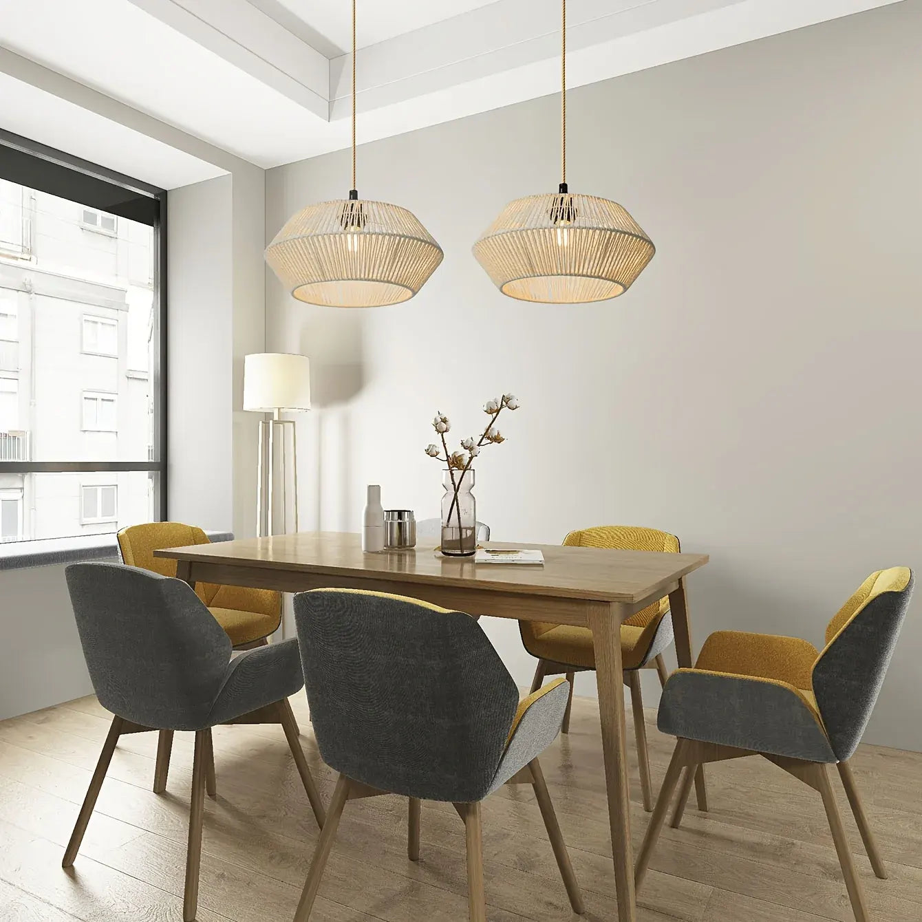 Woven Paper Rope Pendant Lamp Shade | Modern Natural Design