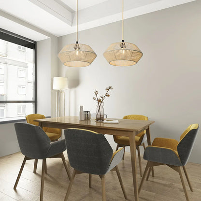 Woven Paper Rope Pendant Lamp Shade | Modern Natural Design