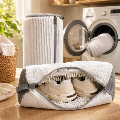 Zippered Mesh Wash Bag for Shoes & Sneakers - Laundry Cleaning Pouch