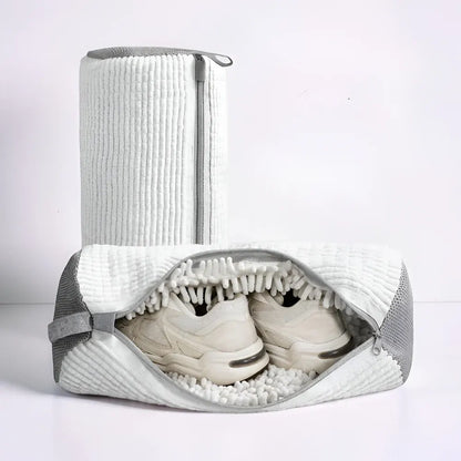 Zippered Mesh Wash Bag for Shoes & Sneakers - Laundry Cleaning Pouch