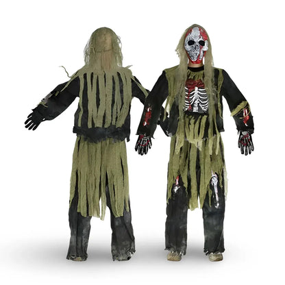 Zombie Skeleton Mask & Outfit Halloween Costume Set